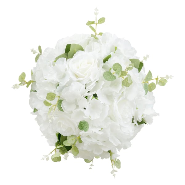Kunstige rosenkugler - 6-pak - Silke, Rund, Borddekoration, Fest & Hjem, Indendørs - Hvid