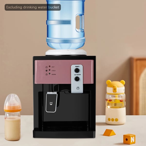HS-09 - Bordmodel vanddispenser/vandkøler - Varm og kold - Aftageligt design - 550W opvarmning, 75W køling - PP & 304 rustfrit stål - Lyserød