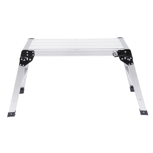 Arbejdsplatform - Klapbar trinplatform/podie - Aluminiumlegering - 150 kg bæreevne - Skridsikker overflade - Mobil til bilvask/vinduespudsning