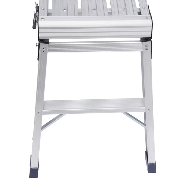 Arbejdsplatform - Klapbar trinplatform/podie - Aluminiumlegering - 150 kg bæreevne - Skridsikker overflade - Mobil til bilvask/vinduespudsning