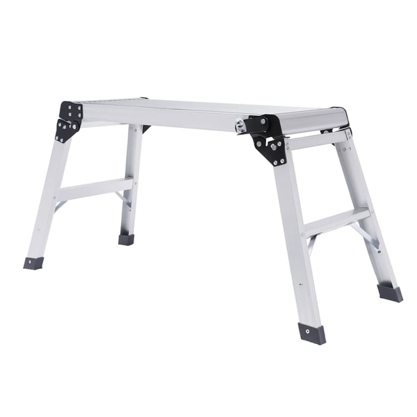 Arbejdsplatform - Klapbar trinplatform/podie - Aluminiumlegering - 150 kg bæreevne - Skridsikker overflade - Mobil til bilvask/vinduespudsning