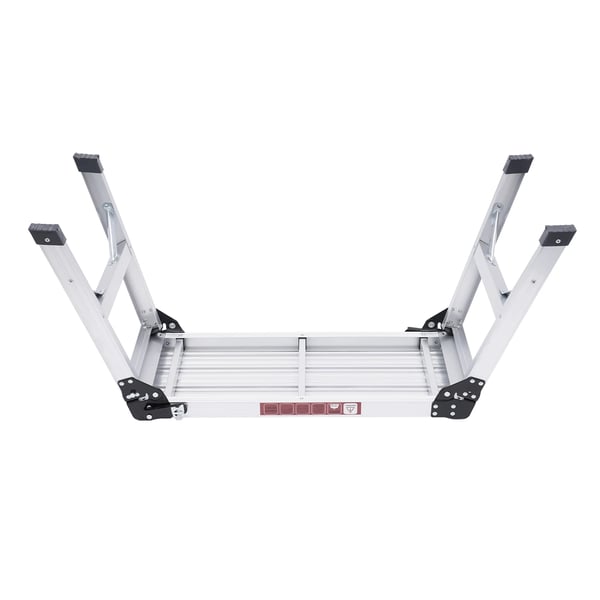 Arbejdsplatform - Klapbar trinplatform/podie - Aluminiumlegering - 150 kg bæreevne - Skridsikker overflade - Mobil til bilvask/vinduespudsning
