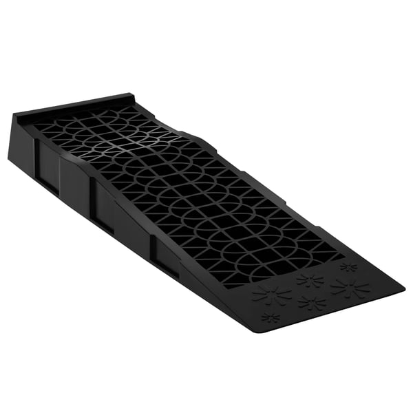 Bilramper - Service køreramper 2-pak - Kapacitet 5 t - Skridsikker PP - Mål 69,8×20 cm - Højde 7,8 cm - Til vedligeholdelse - Sort