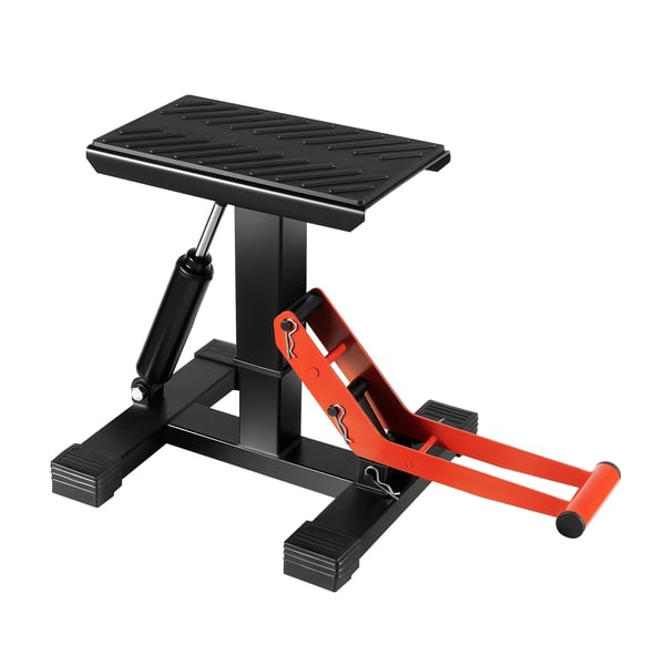 Hydraulisk MC-løftebuk - Motorcykel Donkraft - Bæreevne 400 kg - Højde 25–35/33–40 cm - Platform 28×17 cm - Stål med gummi - Sort