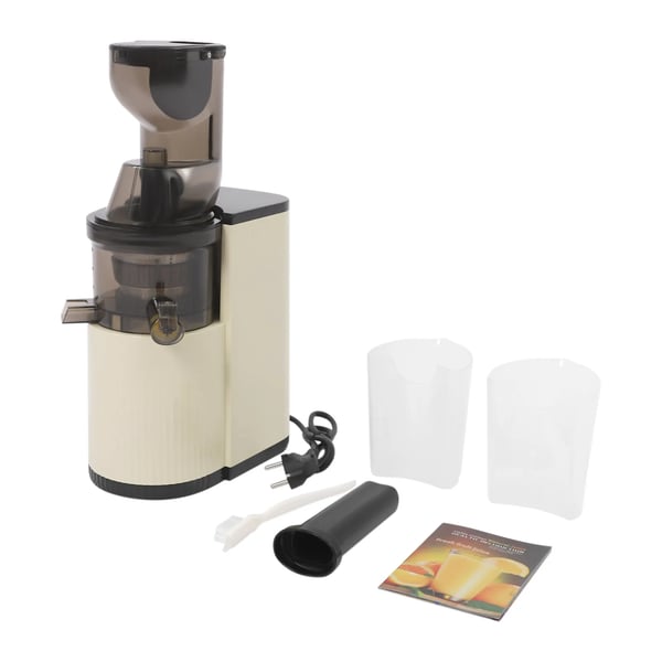 Slow Juicer YZJ02 - Koldpresset Saftpresser - 800W 220V EU-stik - 48 omdr./min - 500 ml - Frugtkødsseparation - Beige