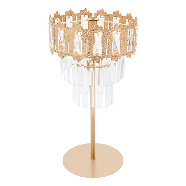 Blomsterställ bordsdekoration - Centerpiece - K5-kristall, akryl & järn - Höjd 60 cm - För bröllop & fest - Guld