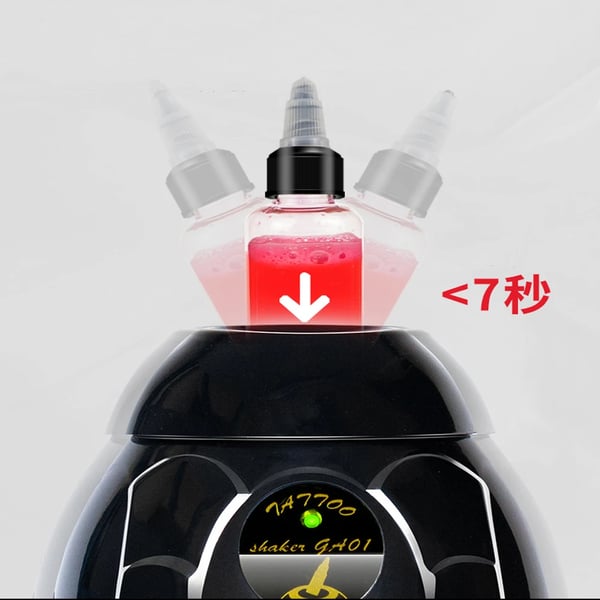 Tatueringsbläck & nagellack blandare - Mini vortexskakare - 5200 rpm - 4,5 mm omlopp - Halkfri bas - EU-kontakt 100–240 V - Svart