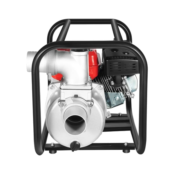 Bensindriven vattenpump - 4-takts trädgårdspump - 7,6 cm anslutning - 7,5 hk - 7,5 m slang - Manuell start - Kontaktlös tändning