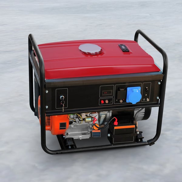 Brændstoftank til generator - 15 l benzintank - Støbejern - Robust - Med filter - Til enkeltcylindret generator - Rød