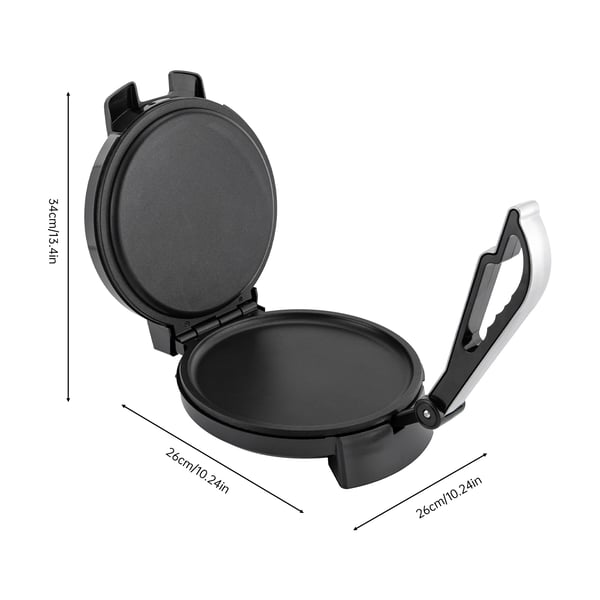 Elektrisk crêpe-/pandekagemaskine - BM-926 - 1200 W - Dobbeltsidet opvarmning - Nonstick - Justerbar 200–260 °C - 220 V EU-stik - Sort/Sølv