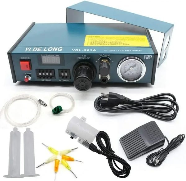 YDL-983A - Digital limdispenser - Digital styring - Til loddepasta & lim - Til elektronik - Til ikke-metal - Grøn
