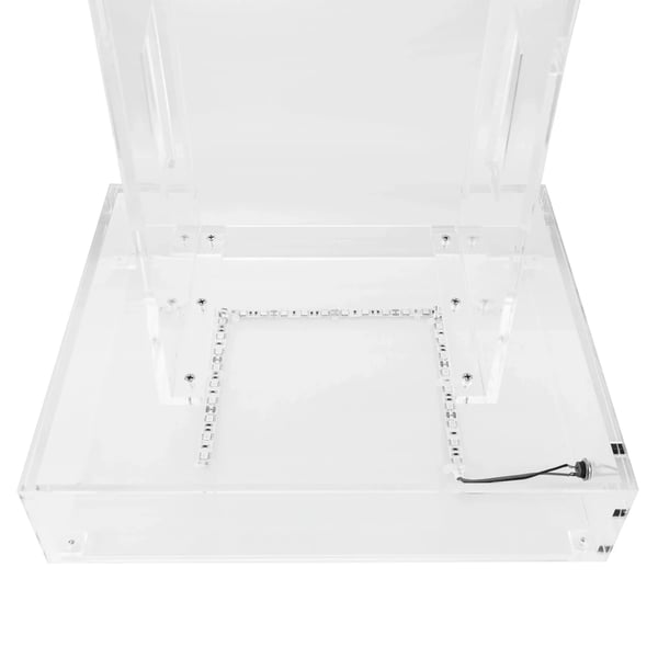 Podium & talerstol - Akryl med LED - 110 cm højde - 220 V - Til kirke, skole, events - Transparent