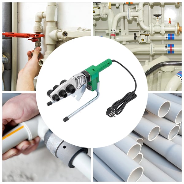 Plastrørsvejser - Model 32 - 1500 W - 220 V - Polyfusionssvejsning - PPR/PE/PP/HDPE/PPC - Håndholdt - Fritstående