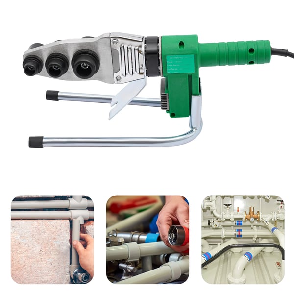 Plastrørsvejser - Model 32 - 1500 W - 220 V - Polyfusionssvejsning - PPR/PE/PP/HDPE/PPC - Håndholdt - Fritstående