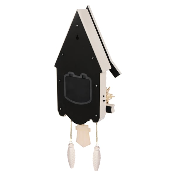 Gøkur - Vægur - Støjsvagt urværk - Justerbar lydstyrke - Batteridrevet (batteri medfølger ikke) - Husformet - Plast - 32,5×11×69,1 cm - Hvid