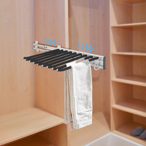 Bukseholder - Udtrækkelig side-monteret - Højre udtræk - 9 stænger - 46 x 32,5 cm - Sort
