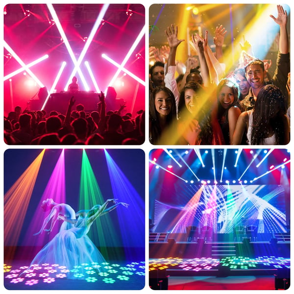 LED Moving Head - 150W DMX Lavavalo - Valkoinen LED 80W + 21×0,3W RGB‑halo - 14 Kanavaa - Auto/Ääni/Master‑Slave - 90–240V - Lämmin valo
