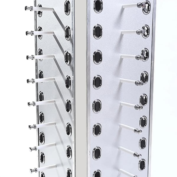 Solbrille displaystativ - Brilleholder - 360° Roterende - Højde 86 cm - Base Ø 23 cm - Holderlængde 6 cm - Bæreevne 10 kg - Grå