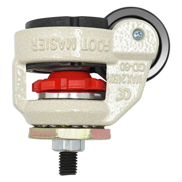 Nivelleringshjul - Svingbare Industrihjul - Sæt Med 4 - M12 - 10,1 cm Hjul - 250 kg/Hjul - Nylon & Stål - Hvid