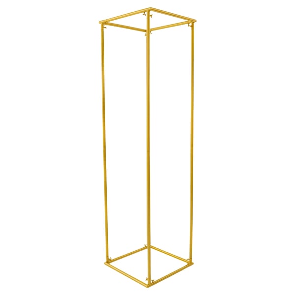 Blomsterstativ til bryllup - Metal gulv-/vasestativ - 50×50×180 cm - Str. L - Høj søjle - Guld