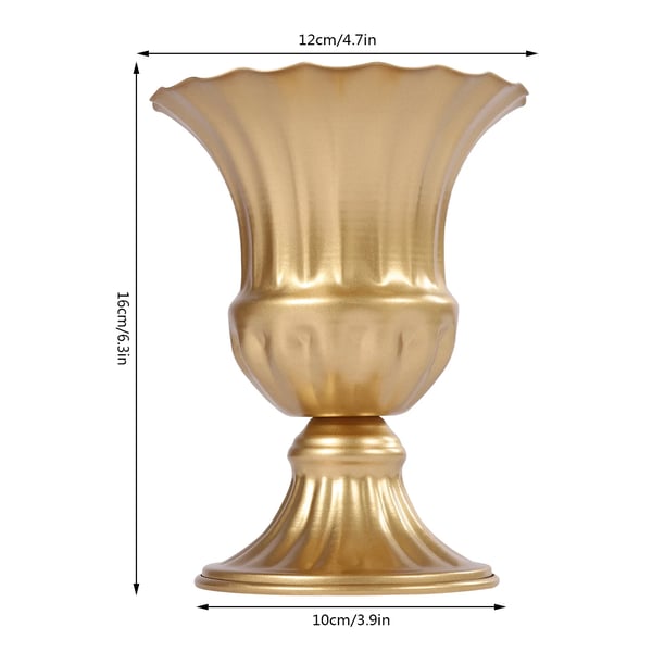 Blomstervaser til borddekoration - Vasekrukker til bryllup - 10-pak, PP-plast, højde 16 cm, genanvendelige - Guld