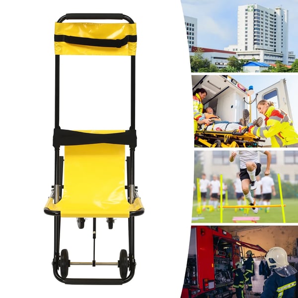 Evakueringsstol til trapper - Sammenklappelig stolbåre - Aluminiumslegering - Bæreevne 159 kg - Til patienttransport & førstehjælp - Multifarvet