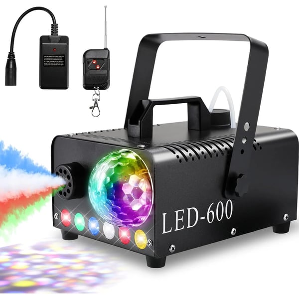 Savukone - Sumukone diskopallovalolla - 600 W - 6-väriset LED-valot - Valurauta - Juhliin, häihin, DJ-lavalle