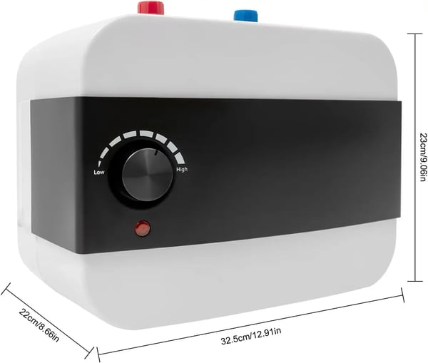 Vandvarmer til køkken - Under vask 6 l elbeholder - 1500 W - 220 V AC - 0–65 °C - Hvid