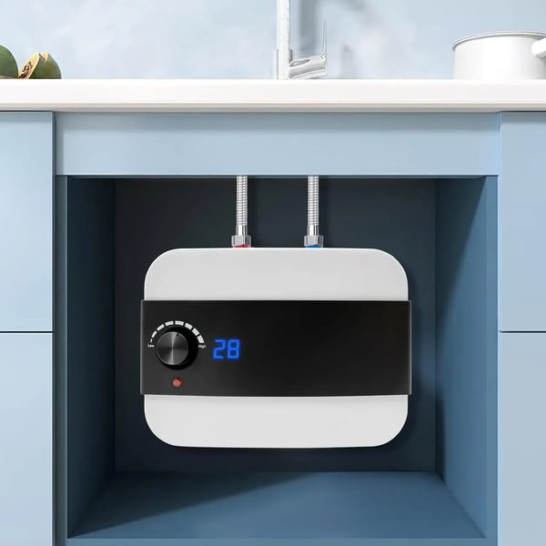 Vandvarmer til køkken - Under vask 6 l elbeholder - 1500 W - 220 V AC - 0–65 °C - Hvid