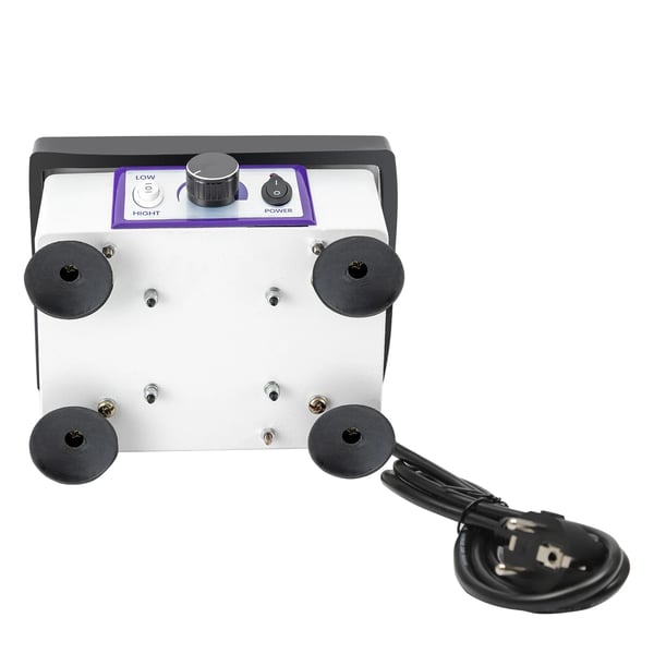 Tandgipsvibrator - Laboratorieryster - Firkantet plade 10,2 cm - Effekt 120 W - Variabel hastighed - Ren kobbermotor - Metalhus - Hvid