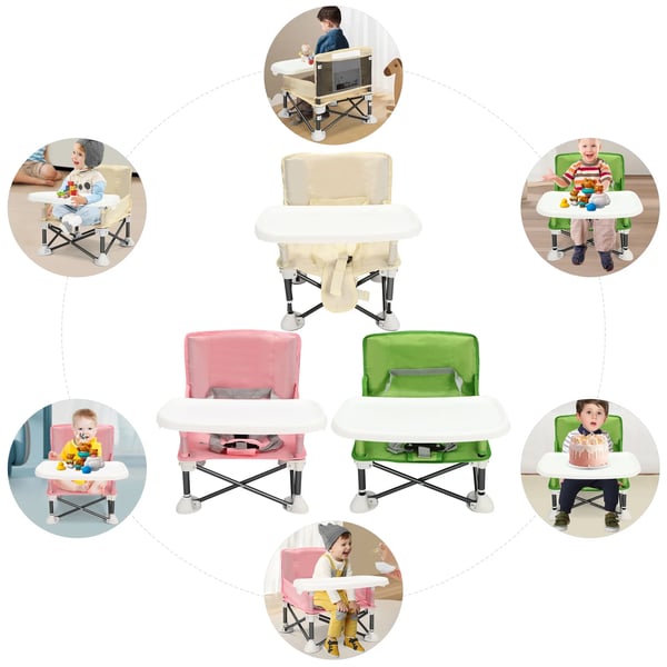 Kannettava vauvan tuoli - matkasyöttötuoli - Taitettava, 25 kg, 0–2 v, 31×37 cm, Alumiini & oxford-kangas - armeijanvihreä