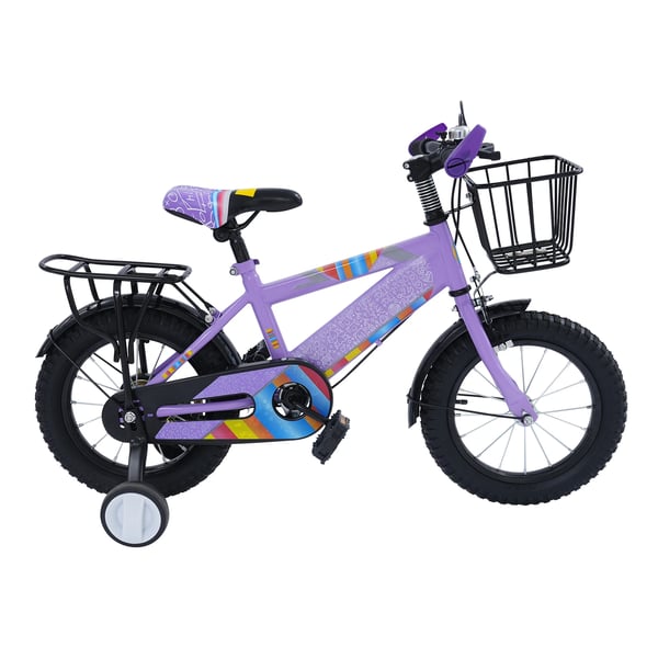 Børnecykel - 35 cm Hjul - Støttehjul - Mekaniske skivebremser for/bag - Ramme i højkulstofstål - Til 3–6 år (100–120 cm) - Max 50 kg - Lilla