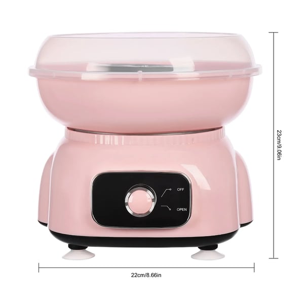 Candyfloss maskine Sæt - Bordmodel - 500 W - 1850 omdr./min - EU‑stik 220 V - Måleske + 10 bambuspinde - ABS - Pink