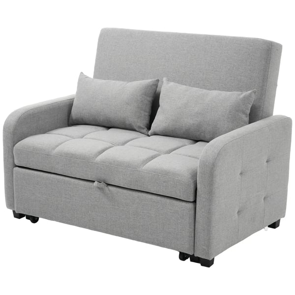 Sovesofa - 2-personers L-formet - Foldbar - Justerbart ryglæn - 180x127 cm - Kompakt design - Lysegrå
