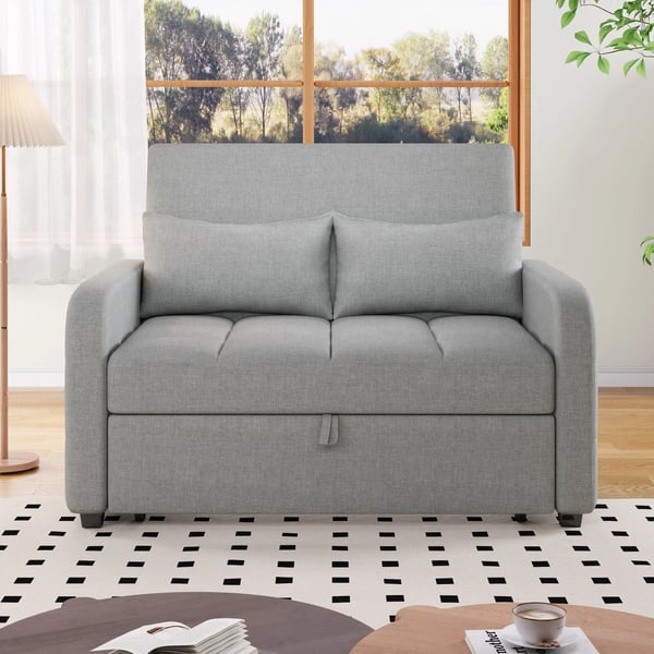 Sovesofa - 2-personers L-formet - Foldbar - Justerbart ryglæn - 180x127 cm - Kompakt design - Lysegrå