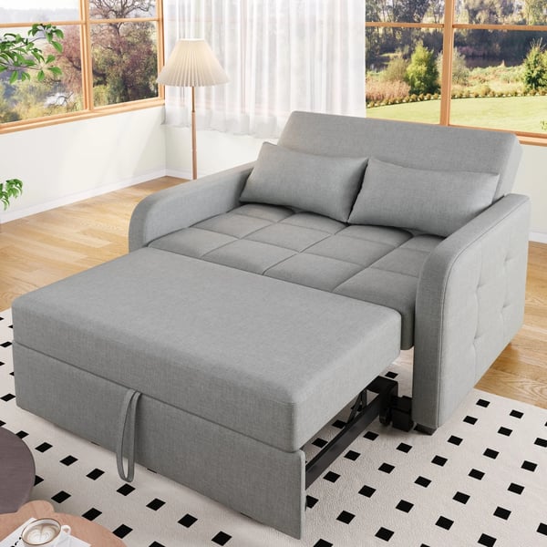 Sovesofa - 2-personers L-formet - Foldbar - Justerbart ryglæn - 180x127 cm - Kompakt design - Lysegrå