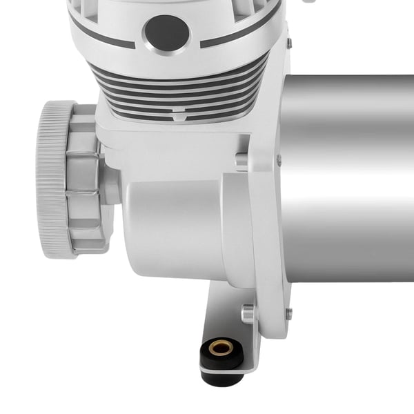 Bil Luftkompressorsæt - 12V DC Luftaffjedringspumpe - 200 PSI - NPT 6,35 mm Gevind - Ekstra Kraftig - Til Dæk & Air Ride - Sølv