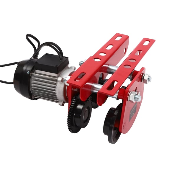 Elektrisk talje/kabelspil - Mini løftekran - 1000 kg løftekapacitet - Fjernbetjening med lang kabel - Stål Q235/HT200/45# - Rød/Sort