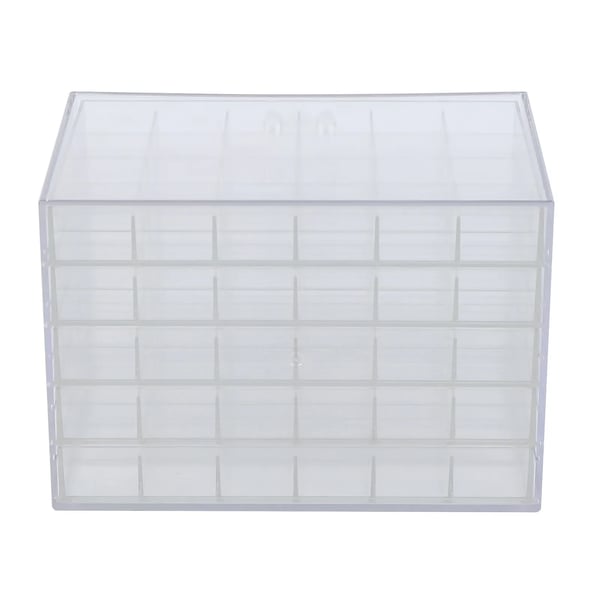 Opbevaringsboks til Smykker & Nail Art - Displayboks - 120 Rum - 5 Skuffer - Akryl - Mål 21,5×14,5×15 cm - Gennemsigtig