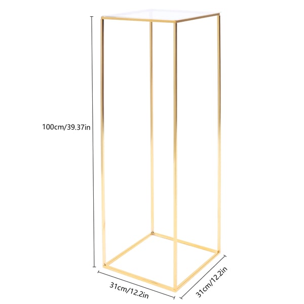 Kukkateline - Metallijalusta - 31×31×100 cm - Häihin ja juhliin - Pöytäkoriste Centerpiece - Koko L - Kulta