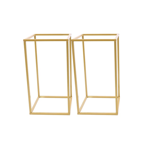 Kukkajalka häihin - Suorakulmainen pöytäteline - 2 kpl - Rauta - 22×22×40 cm - Koko S - Pöytäkoriste/keskikoriste - Kulta