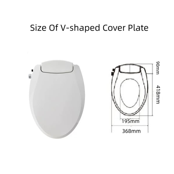 Bidet toiletsæde - Ikke-elektrisk - V-formet - Åben Front - Soft-Close - Selvrensende Dyse - PP-plast - Hvid