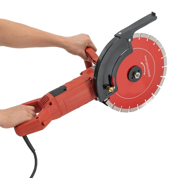 Betonskærer til sten - Håndholdt sporskærer/cirkelsav - 5800 W - 30,5 cm klinge - 4100 o/min - 220 V EU-stik - Rød