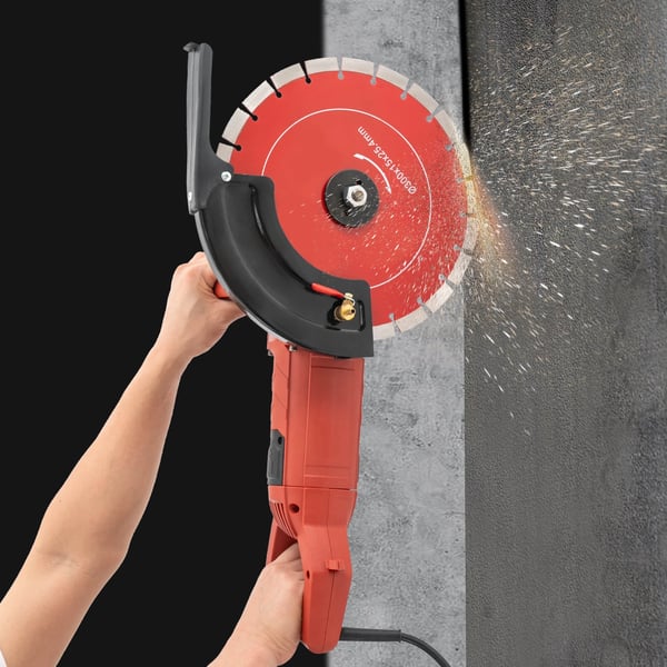 Betonskærer til sten - Håndholdt sporskærer/cirkelsav - 5800 W - 30,5 cm klinge - 4100 o/min - 220 V EU-stik - Rød