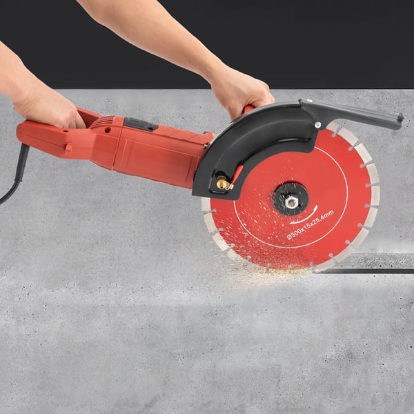 Betonskærer til sten - Håndholdt sporskærer/cirkelsav - 5800 W - 30,5 cm klinge - 4100 o/min - 220 V EU-stik - Rød