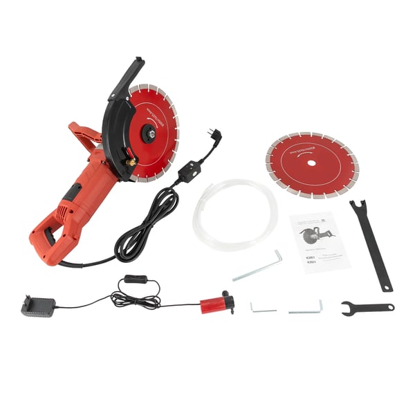 Betonskærer til sten - Håndholdt sporskærer/cirkelsav - 5800 W - 30,5 cm klinge - 4100 o/min - 220 V EU-stik - Rød