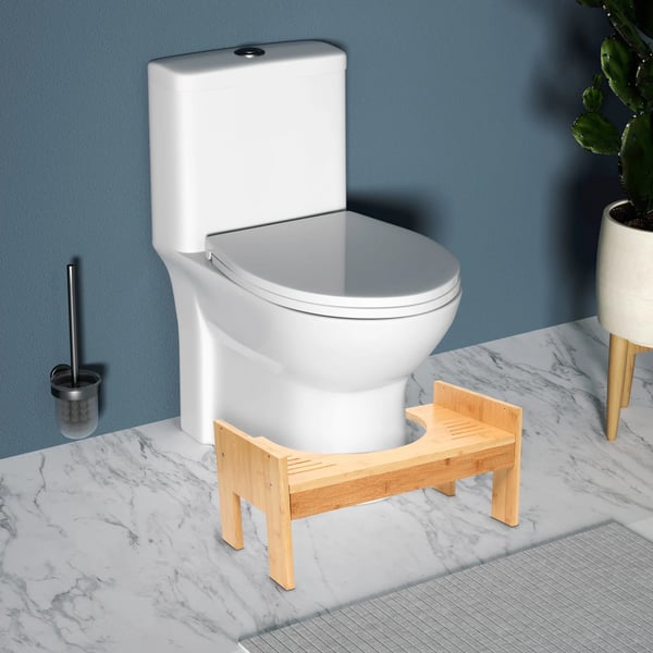 Toiletskammel - Bambus - Justerbar højde 18–23 cm - Giftfri - Til voksne og børn - Lindrer forstoppelse - Samling påkrævet
