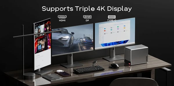WTR Pro - Mini PC / minitietokone - Ryzen 7 5825U - RAM 8 GB - Tallennus 64 GB - Wi‑Fi 6 - Bluetooth 5.2 - LAN 2,5 Gbps - Musta