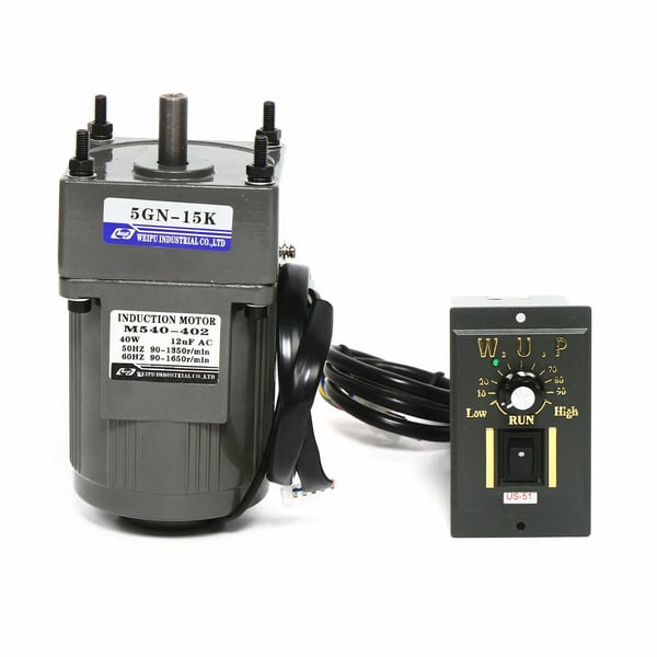 Gearmotor (reduktionsmotor) - Med hastighedsregulator - Industrielt brug - Høj ydeevne - Justerbar styring - Robust design - Grå