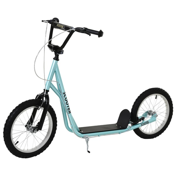 Barnsparkcykel - 2-hjulig - Från 5 år - Höjdjusterbart styre - Uppblåsbara gummidäck - Dubbelbroms - Max 100 kg - 139×58×96 cm - Blå
